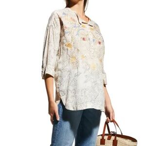 Johnny Was Easton 100% Silk Blouse Medium